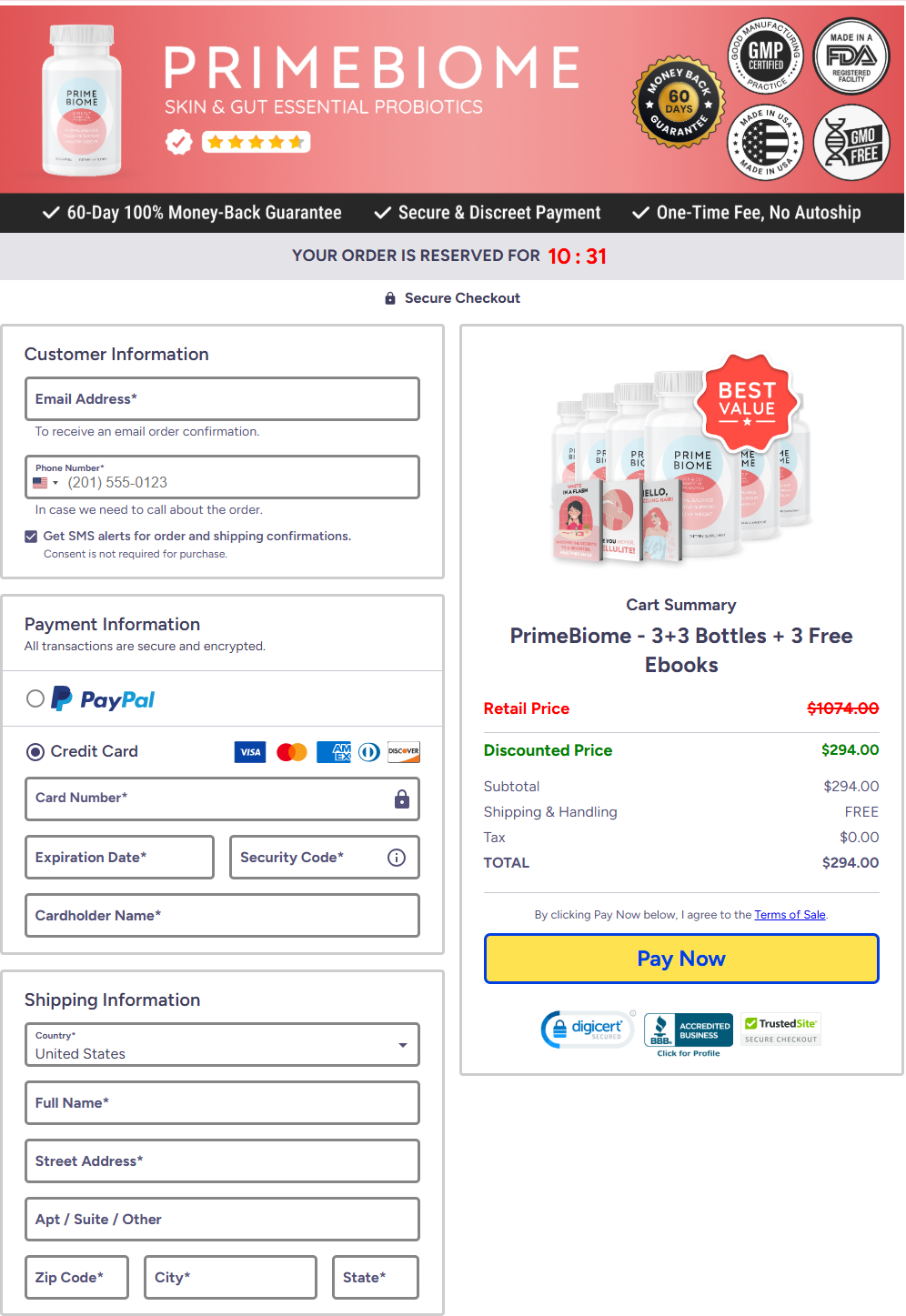 Prime Biome Order Page